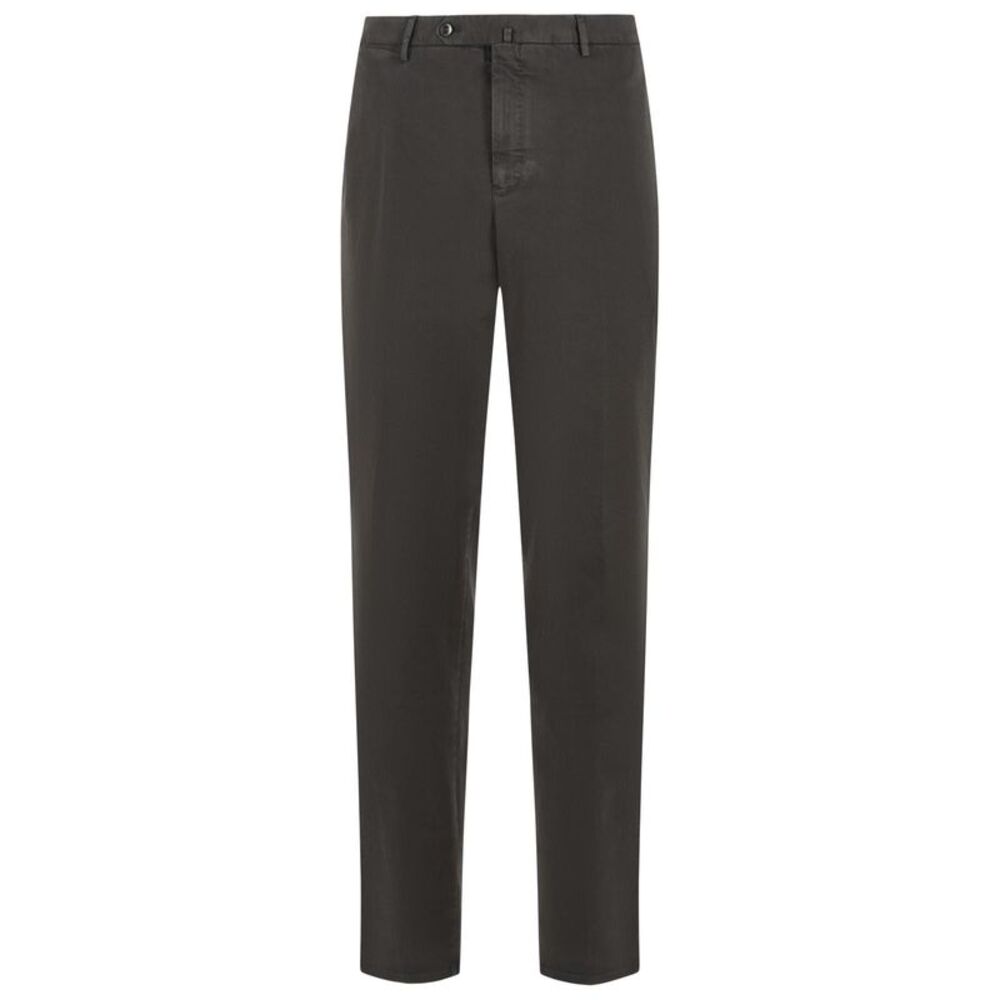 Pt01 'Slim Fit' Brown Cotton Pants Men